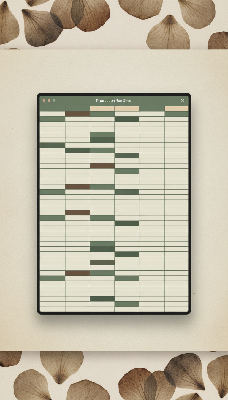 Production run sheet with antique overlays