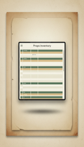 Props inventory with manuscript textures